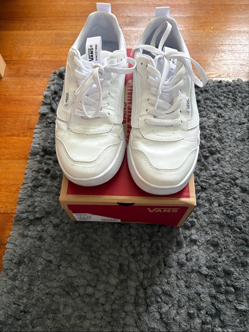 Vans White Low-Top Lace-Up Sneakers